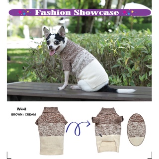 Pet cloths -Doggydolly Sweater เสื้อไหมพรม  เสื้อผ้าแฟชั่น เสื้อผ้าสัตว์เลี้ยง เสื้อผ้าหมาแมว   เสื้อหนาว Sweater W441