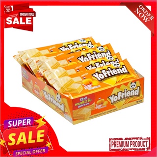 โยเฟรน เวเฟอร์สอดไส้ครีมรสชีส 32 กรัม แพ็ค 12 ชิ้นบิสกิต คุกกี้ และแครกเกอร์YoFriend Cheese Wafer 32 g x 12