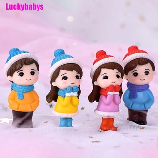 (Luckybabys) ตุ๊กตาคู่รัก ขนาดเล็ก สําหรับตกแต่งสวน 2 ชิ้น /