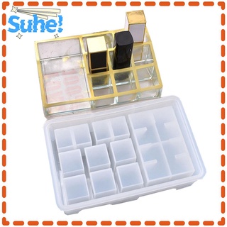 Suhe Diy กล่องแม่พิมพ์ซิลิโคนสําหรับใส่เครื่องประดับลิปสติก