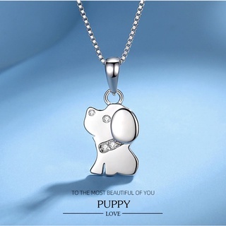 s925 Puppy necklace สร้อยคอเงินแท้ น้องหมาน้อย ประดับ Cubic Zirconia (CZ)  ใส่สบาย เป็นมิตรกับผิว