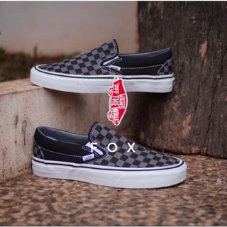 VANS SILP ON ตราง เทา/ดำ