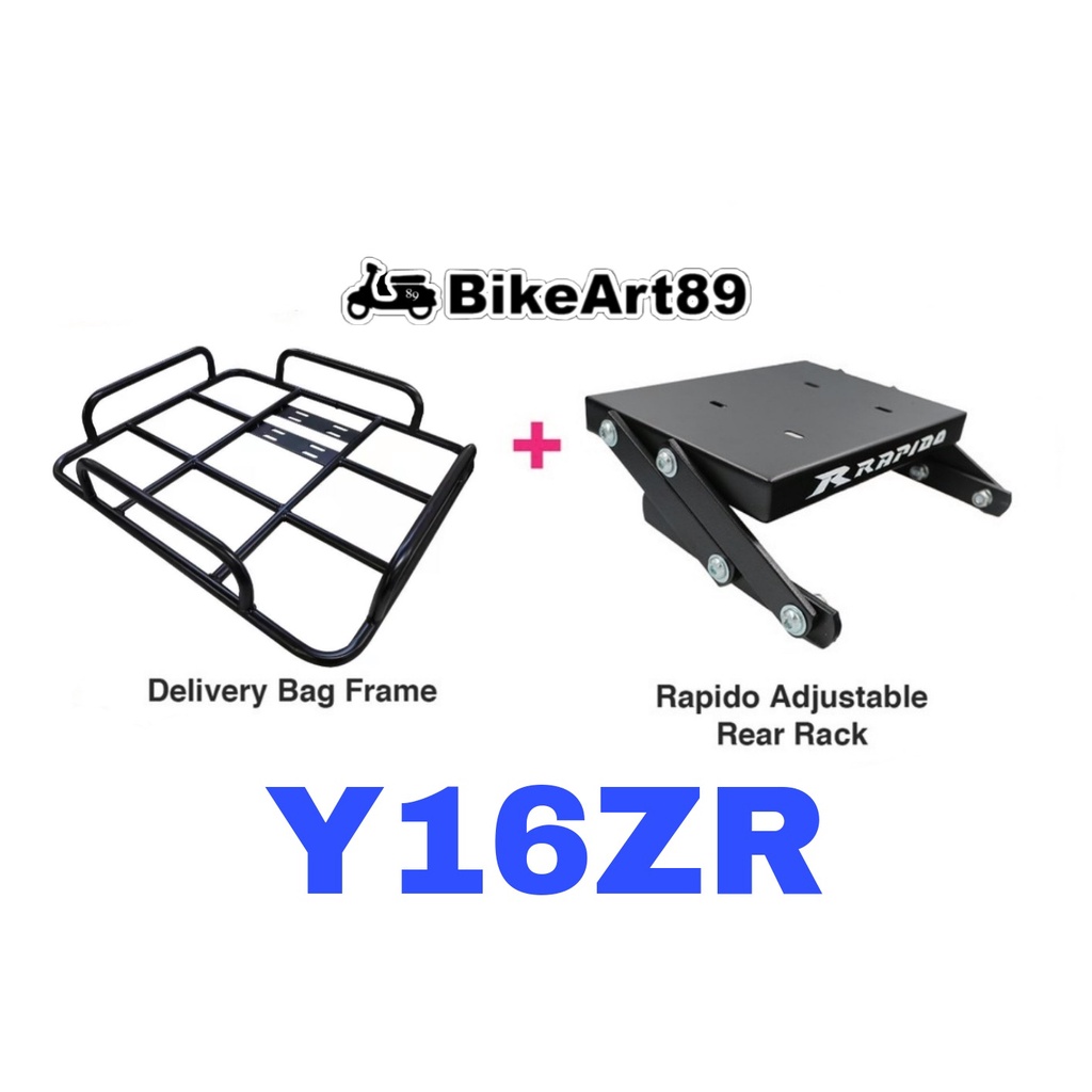 RAPIDO Monorack Y16ZR Foodpanda Grabfood Shopee กระเป๋าส่งอาหารกรอบ Tapak Yamaha Y16 อุปกรณ์เสริม Ya