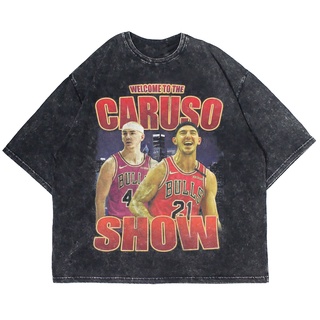 เสื้อยืดแขนสั้น พิมพ์ลาย ALEX CARUSO WASHING VINTAGE ขนาดใหญ่