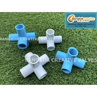 ข้อต่อ PVC ห้าทาง ข้อต่อห้าทาง ห้าทาง สีฟ้า/สีขาว A3