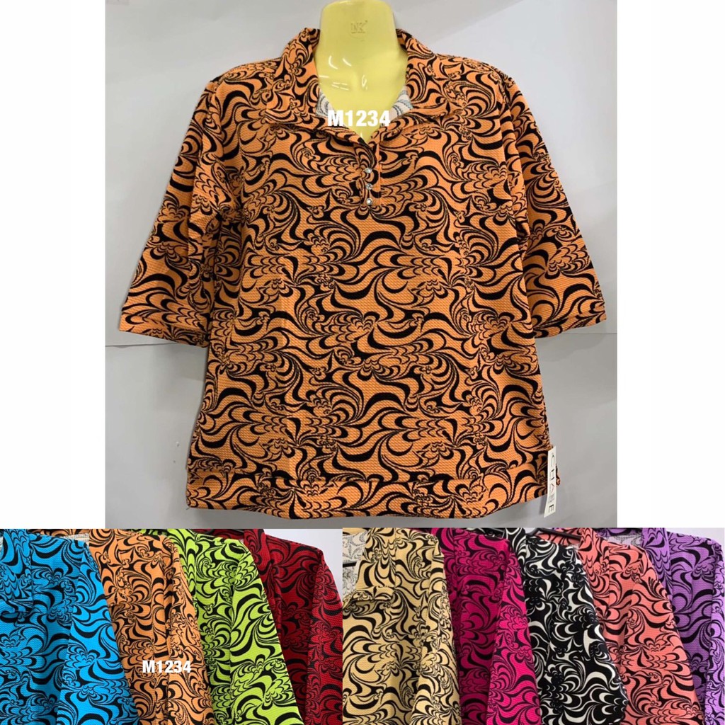 เสื้อคอปกแขนสามส่วน ผ้าหนังไก่ ใส่สบาย