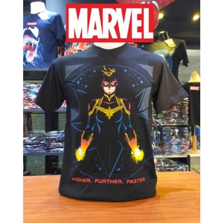 เสื้อยืดMarvel_ลิขสิทธิ์แท้ลายกัปตันมาเวลสีดำ(mvx-222)