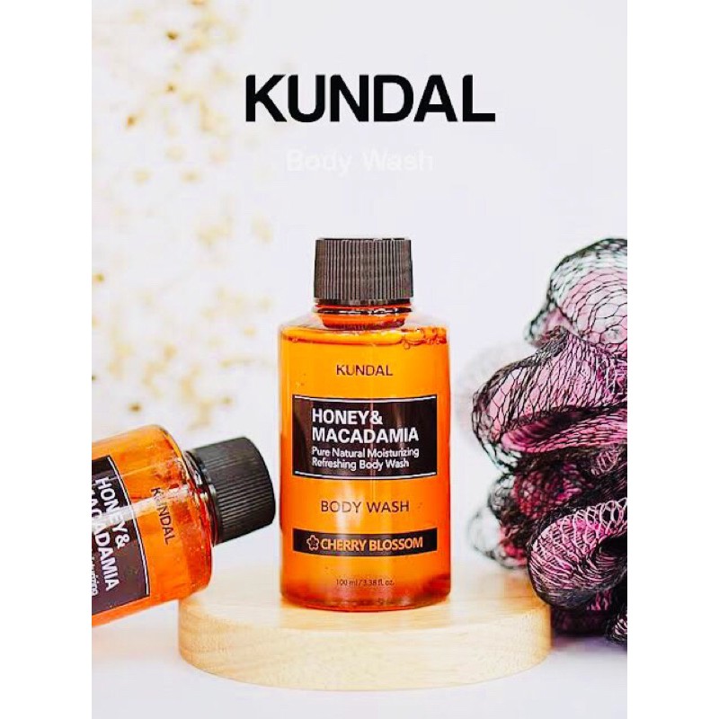 💦💦 Kundal No.1 in Korea Body Wash (เจลอาบน้ำ) Honey &amp; Macadamia Pure Natural Moisturizing Refreshing Body Wash 100ml