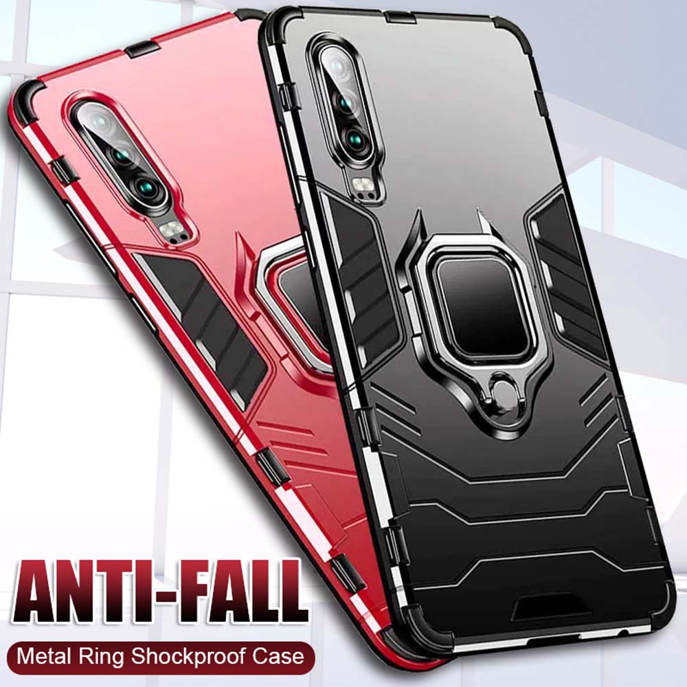 Huawei P30 P40 P50 Pro P20 P30 P40 Lite กันกระแทกผสมเกราะเกราะหยาบผู้ถือแหวนกันชนโทรศัพท์มือถือกรณี