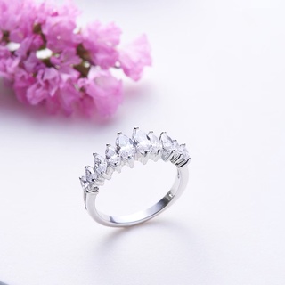 ss88jewelry แหวนเพชร มาคี ฝังเพชรไล่ไซส์ ทรงมงกุฏ ตัวเรือนเงินแท้ ประดับด้วยเพชร CZ สวยหวาน
