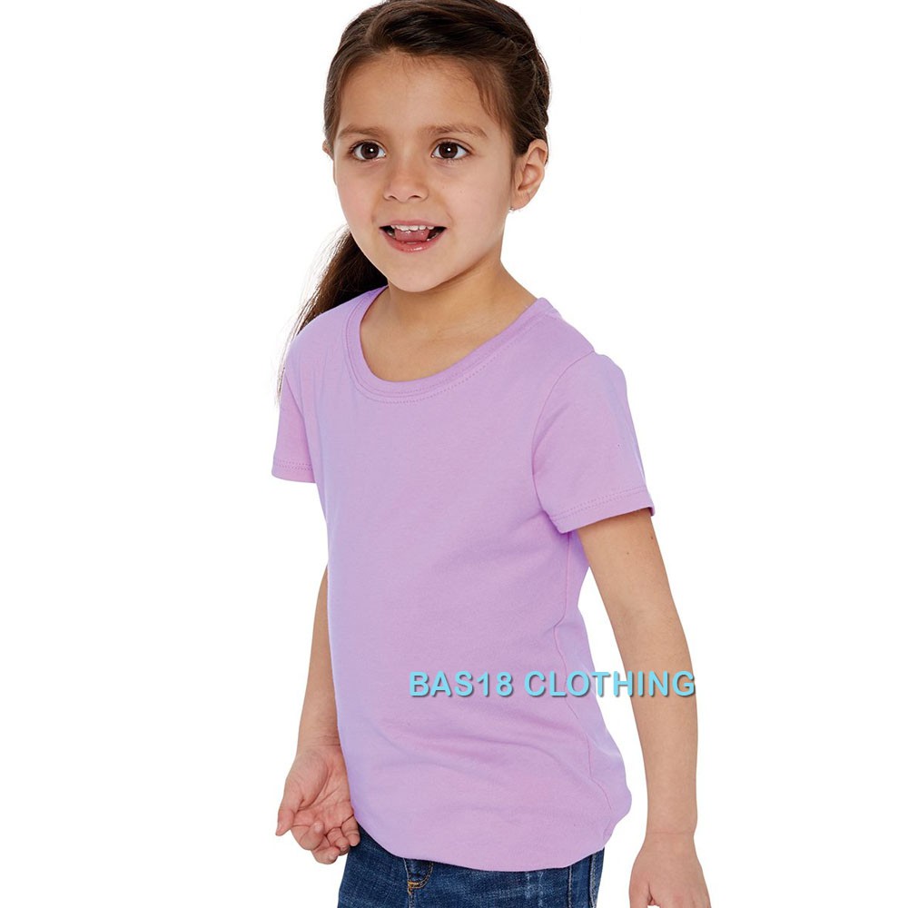 UNGU KATUN เสื้อยืดสีพื้นสําหรับเด็กชายและเด็กหญิง แขนสั้น ผ้าฝ้าย 30 ปี เท่ นุ่ม ม่วงอ่อน