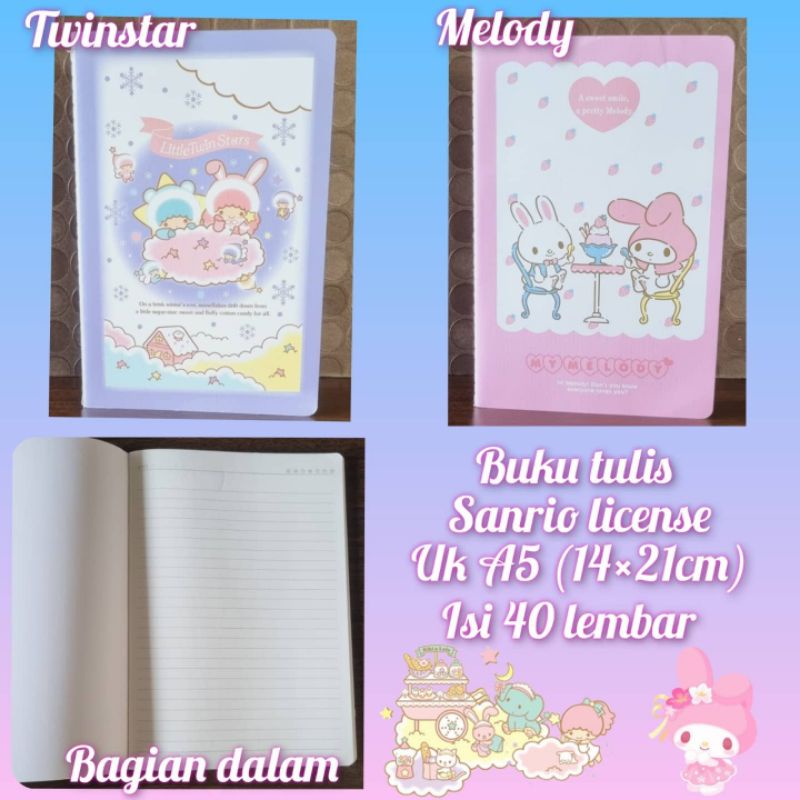 Melody twinstar sanrio สมุดบันทึกลิขสิทธิ์ซานริโอ
