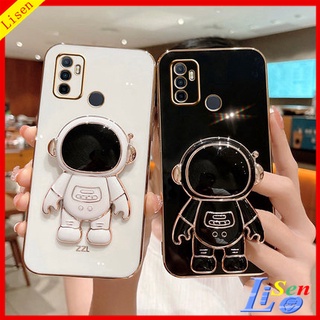 เคส OPPO A53 A33 A54 A5S A55 A16 F9 A7 A12 A15 A9 2020 A5 2020 A15S A76 A96 A55 เคสโทรศัพท์มือถือ ลายนักบินอวกาศ พร้อมขาตั้ง สําหรับ YHY