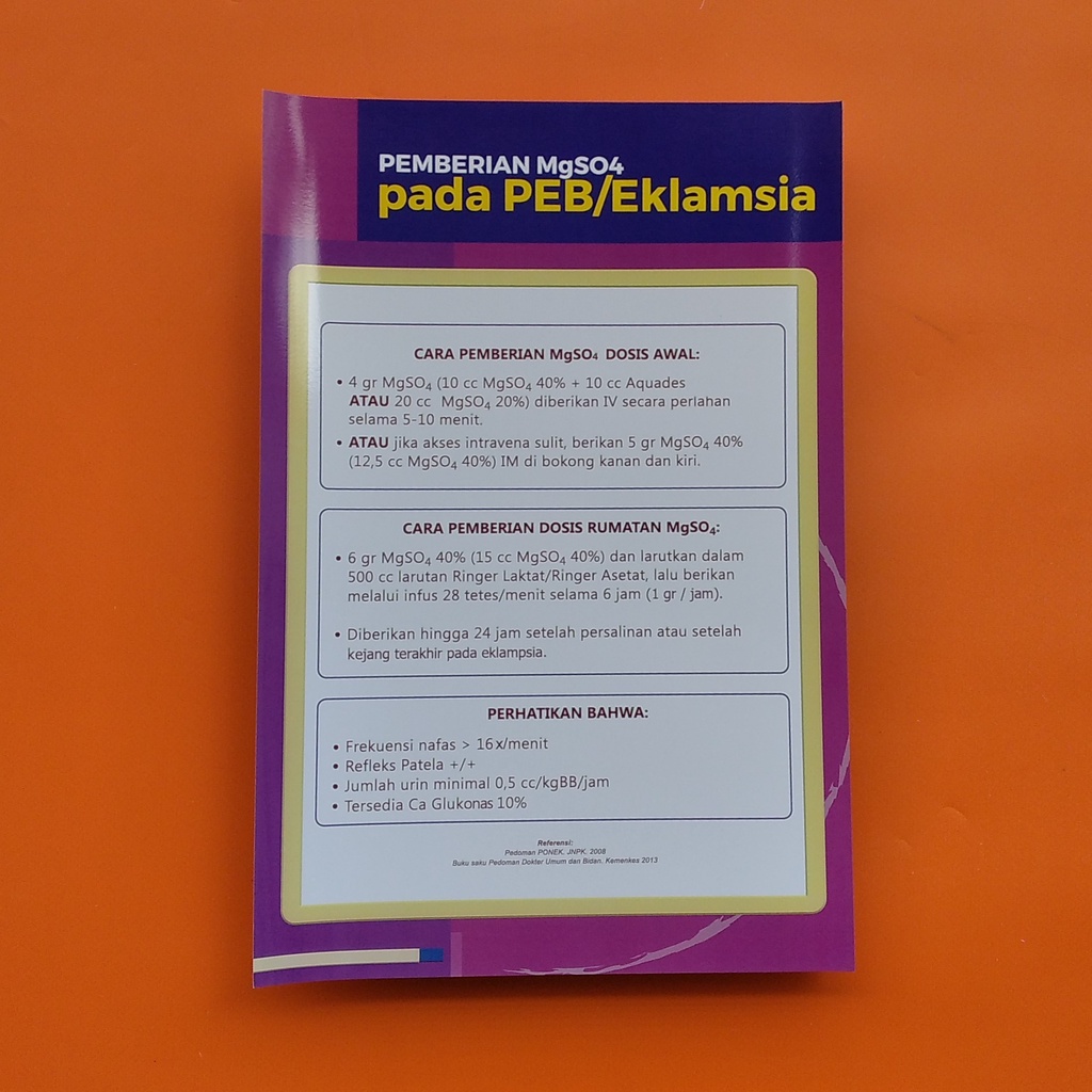 โปสเตอร์ Midwifery - MgSO4 ตั้งค่าบน PEB Eklampsi