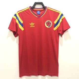 เสื้อกีฬาแขนสั้น ลายทีมชาติฟุตบอล Colombia Away 1990 S-2XL ชุดเยือน พรีเมี่ยม AAA