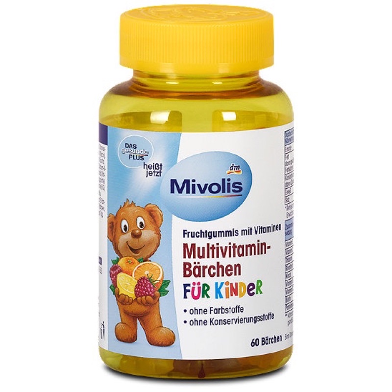 Mivolis Multivitamin-Bärchen für Kinder Fruchtgummis 60Stk.