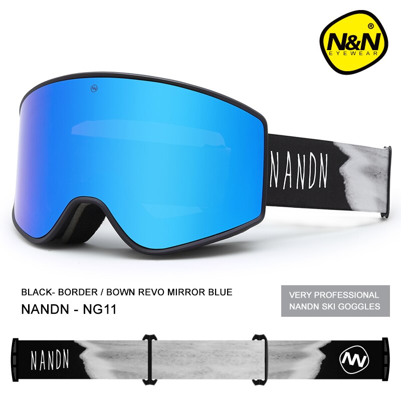 Nandn New Ski Goggles Double Layers Uv400 Anti Fog Big Ski Mask Glasses Skiing Men Women Snow