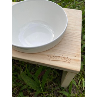 [สินค้าของแถมงดจำหน่าย] Furrista Wooden Bowl Set ชามอาหารแมว และ แท่นไม้สไตล์มินิมอล ฐานเอียง