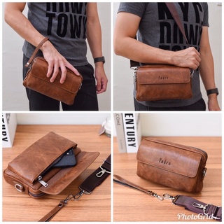 Handbag Pria 312 Free pena ada tali panjang Sling bag pria