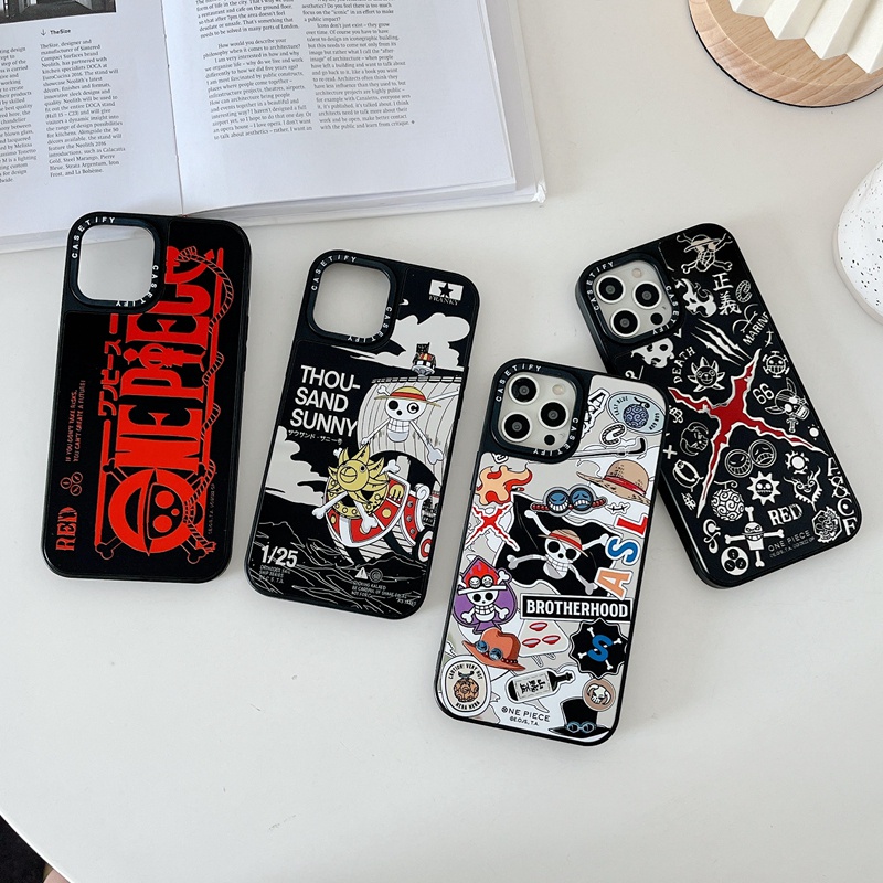 เคสโทรศัพท์มือถือ PC แบบแข็ง ลาย One Piece Brotherhood Motif CASETI สําหรับ iPhone 15 14 Plus 15Pro 11 12 13 Pro Max