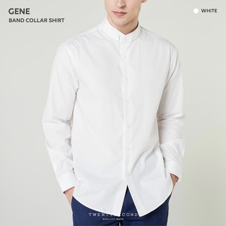 TWENTYSECOND เสื้อเชิ้ตแขนยาว ผ้าคอตต้อน รุ่น Gene Band Collar shirt - สีขาว / White