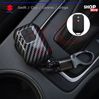 กรอบกุญแจรีโมทรถยนต์ SUZUKI เคสกุญแจรถ SWIFT / CIAZ / ERTIGA / CELERIO ลายเคฟล่า กรอบเคสกุญเเจรถซูซูกิ ZK-2 (2ปุ่ม)