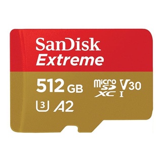 anDisk Extreme microSDXC, SQXA1 512GB  SanDisk Extreme microSDXC, SQXA1 512GB, V30, U3, C10, A2, UHS-I, 160MB/s R,