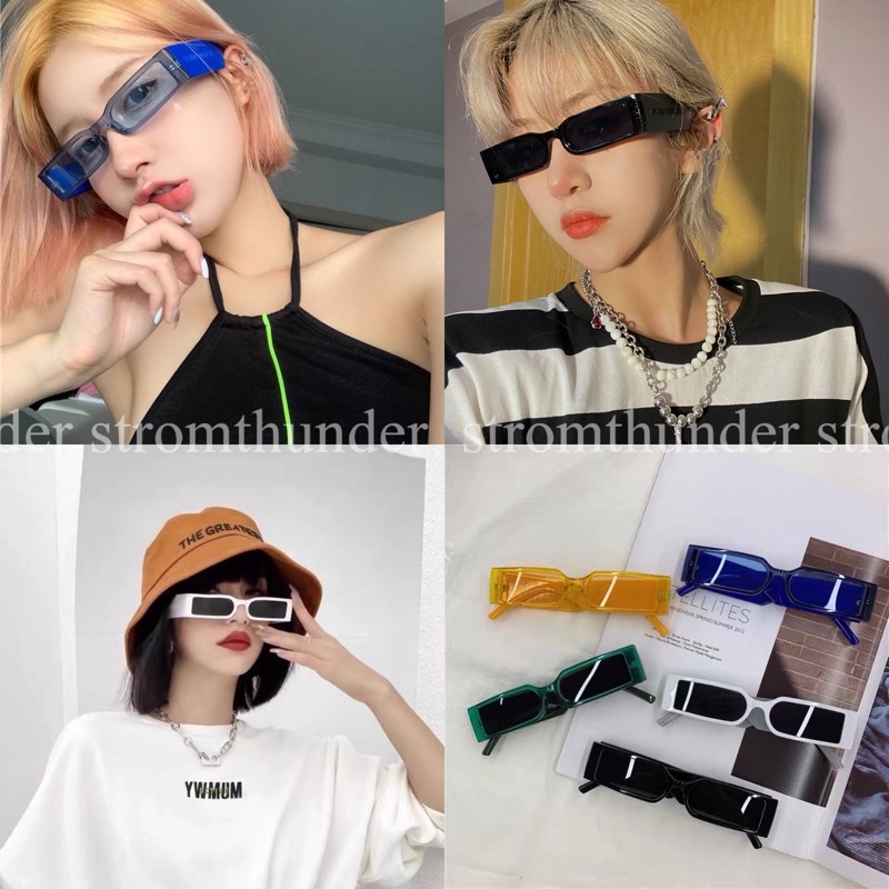 แว่นตาแฟชั่น ทรงสี่เหลี่ยมผืนผ้า แว่นตาเท่ [[🇹🇭ร้านไทยพร้อมส่ง]]