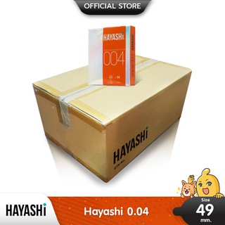 Hayashi 004 ถุงยางอนามัย บางพิเศษ ฟิตกระชับ ขนาด 49 มม. บรรจุ 1 ลัง (720 กล่อง)