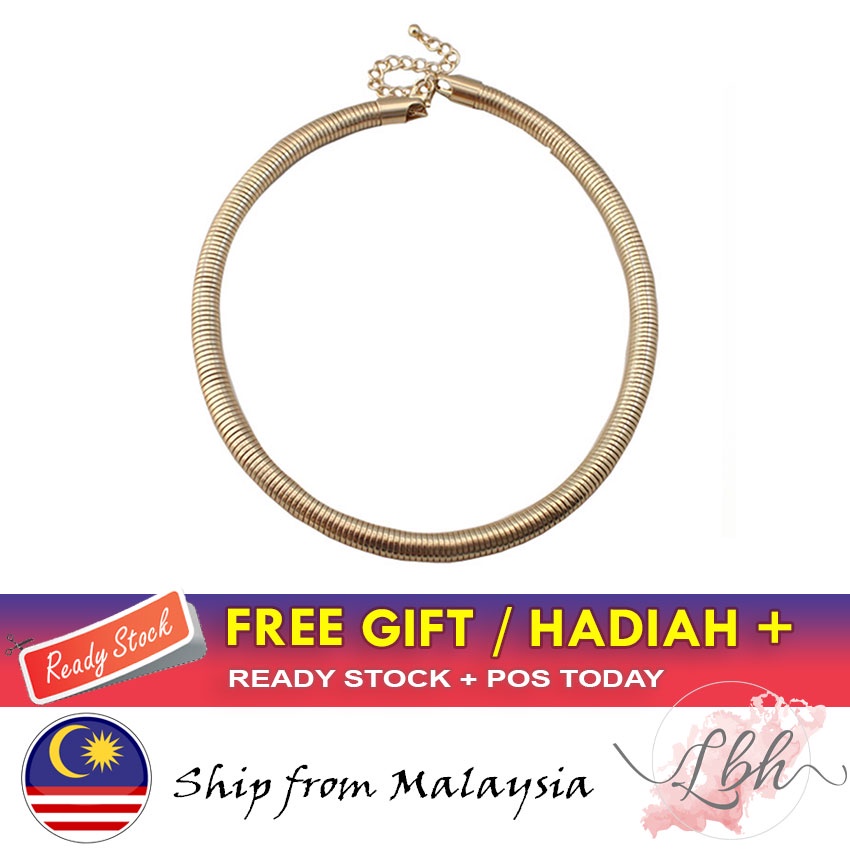 [LBH] สร้อยคอสั้นโลหะผสมยืดสีทอง 50 ซม. สร้อยคอ Rantai - NL326