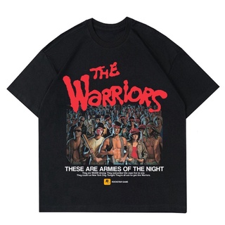 เสื้อยืดสีขาวเสื้อยืด พิมพ์ลาย The WARRIORS VINTAGE | เสื้อยืด พิมพ์ลาย FILM GAME THE WARRIOR | นักรบ Raptee สีดํา สีขาว