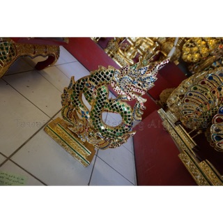 🐲 พญานาคปิดทองแต่งกระจก