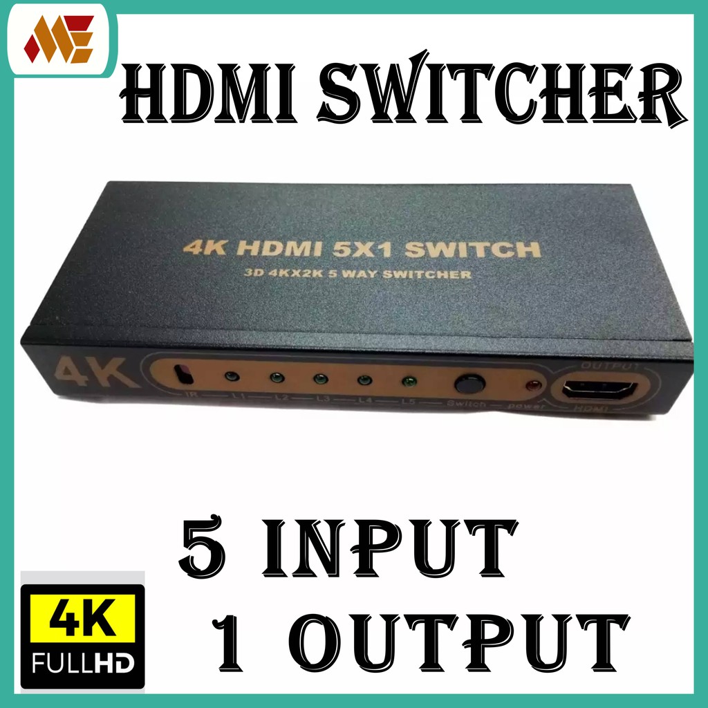 สวิตช์ HDMI 5 x 1 (5 อินพุต 1 เอาต์พุต) Ultra HD 4K x 2K