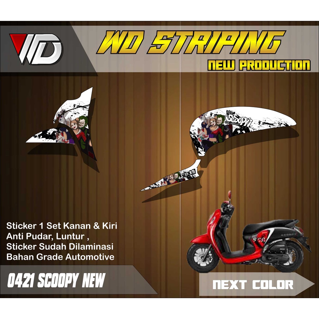 0421 2021 สติ๊กเกอร์ scoopy striping, Joker & harley queen variations