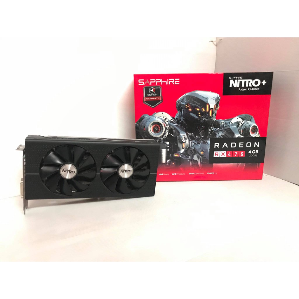 ขายการ์ดจอมือสอง SAPPHIRE NITRO RX 470 4GB ต่อไฟ 8pin