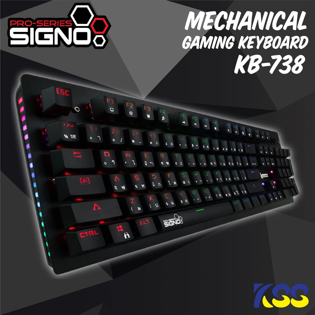 ส่งชัวร์ส่งไวSIGNO KB-738 INFESTA คีย์บอร์ดเกมมิ่ง Mechanical Gaming Keyboard (Blue/Red Optical Switch) #4