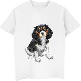 เสื้อยืดแขนสั้นลําลอง ผ้าฝ้าย พิมพ์ลาย Cavalier King Charles Spaniel Dog สไตล์ฮิปฮอป สตรีท แฟชั่นสําหรับผู้ชาย และผู้หญิ