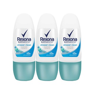 🚚💨พร้อมส่ง!! เรโซนา ชาวเวอร์คลีน โรลออน 25 มล. แพ็ค 3 ขวด Rexona Roll-on Blue 25 ml x 3