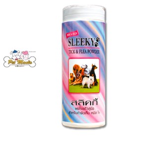 SLEEKY Flea &amp; Tick Powder แป้งกำจัดเห็บหมัด ไร สำหรับสุนัข 250กรัม