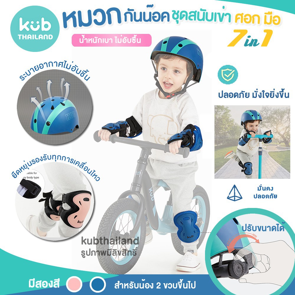 🇺🇸 USA 🇺🇸 รุ่นใหม่ หมวกกันน็อคเด็ก สนับมือ สนับเข่า สนับศอก หมวกกันน็อค หมวกนิรภัย helmet kub uek vi