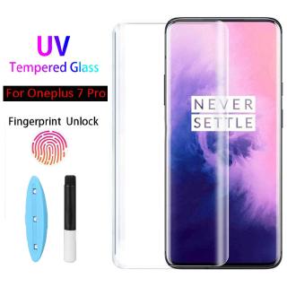 ตัวป้องกันหน้าจอกระจกโค้งแบบเต็มหน้าจอ UV Liquid Glue Glass Oneplus 7 7T Pro