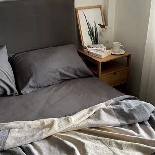 ผ้าปูที่นอน รัดมุม สีพื้น Solstice Home ผ้า Plain Cotton ทำจากฝ้าย 100% ขนาด 3.5 / 5 / 6 ฟุต