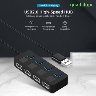 Guadalupe อะแดปเตอร์ฮับ USB 2.0 4 พอร์ต หลายสี คุณภาพสูง สําหรับคอมพิวเตอร์