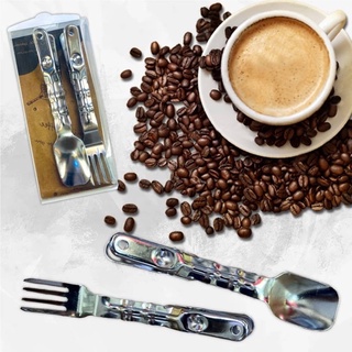 ชุดช้อนกาแฟสแตนเลส Stainless Steel Coffee Cutlery Set  สินค้านำเข้า พร้อมส่งทันทีในไทย ซื้อ1แถม1