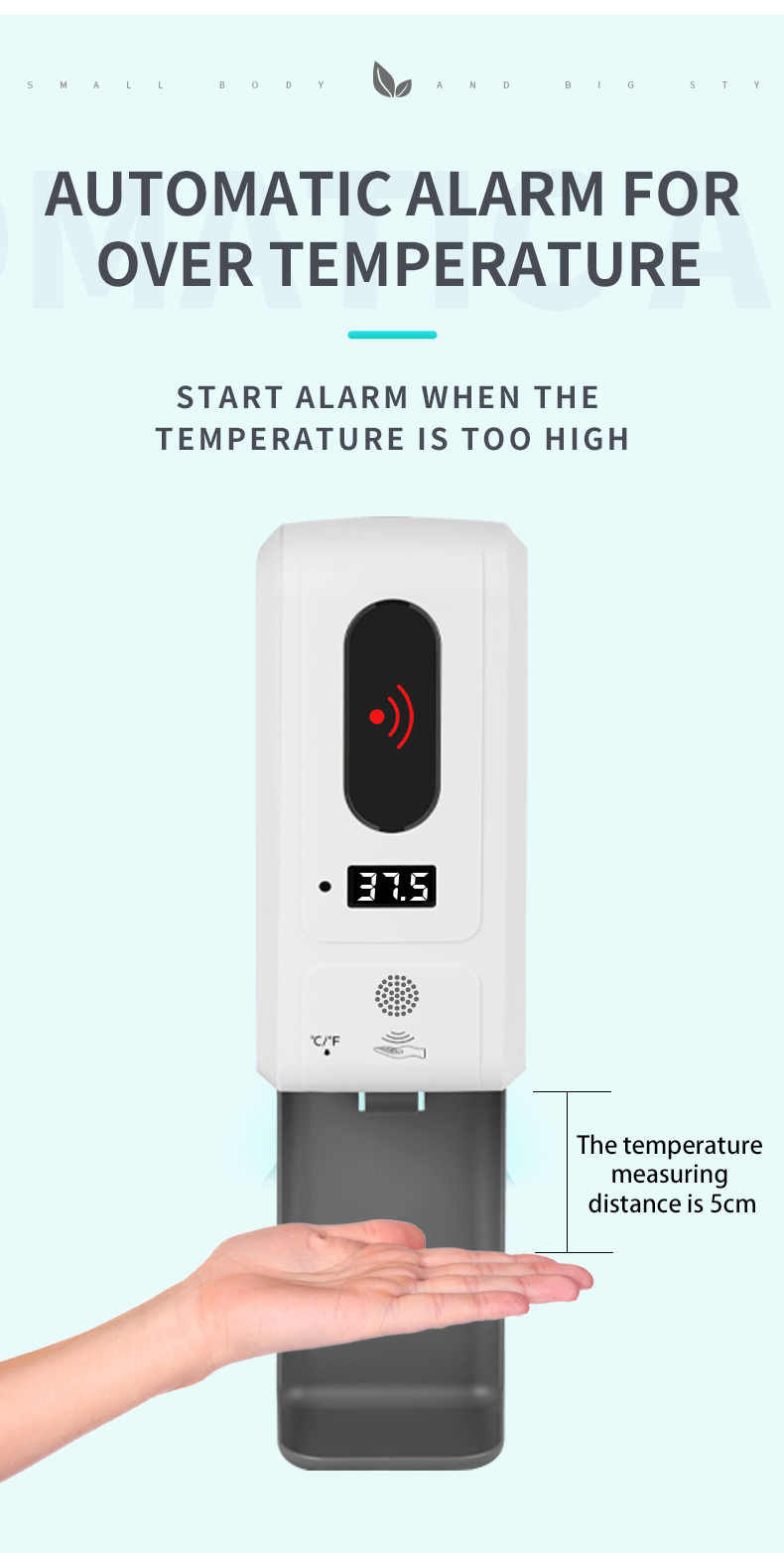 Thermal Scanner and Automatic Alcohol Dispenser with Heavy Duty Stand