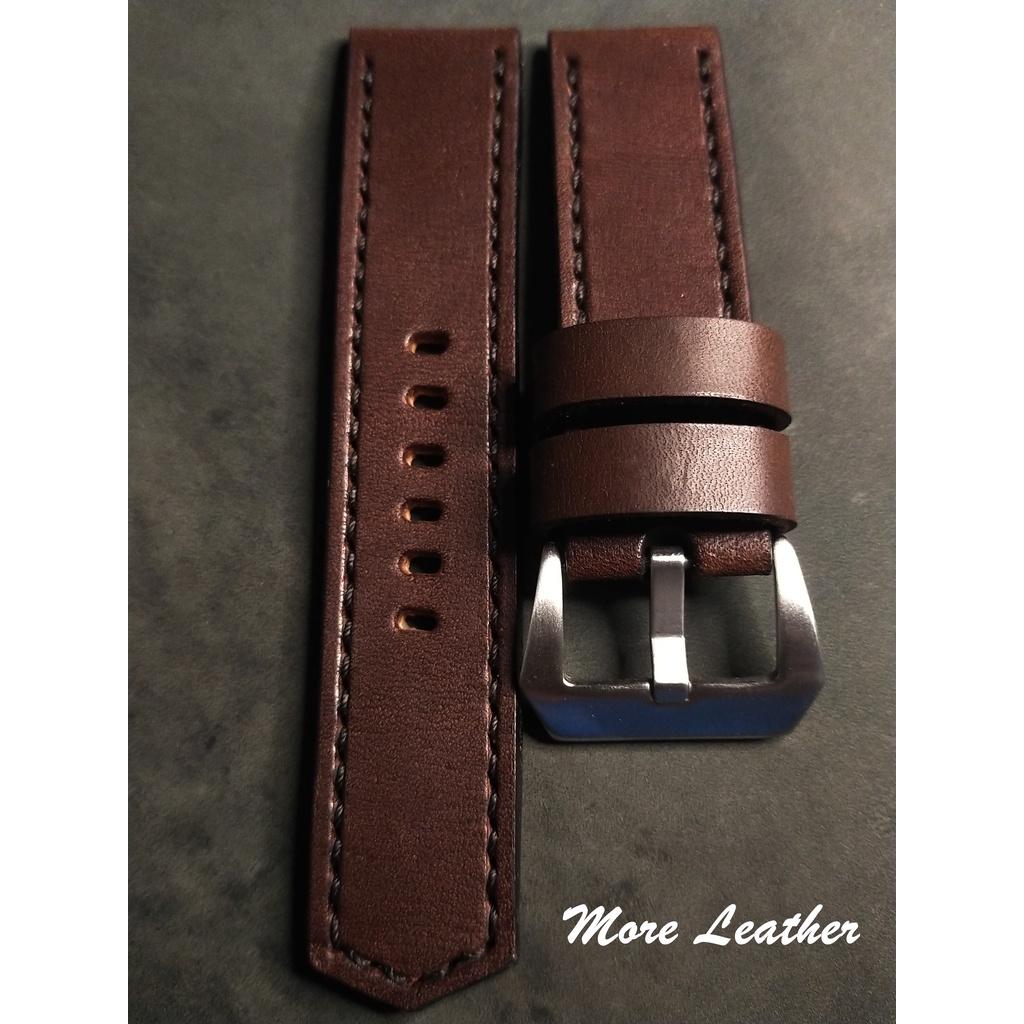 More Leather สายนาฬิกาหนังแท้ 100% สายนาฬิกาแฮนด์เมดสไตล์วินเทจ แถมฟรีสปริง1คู่ มีขนาดตั้งแต่16mmขึ้นไป