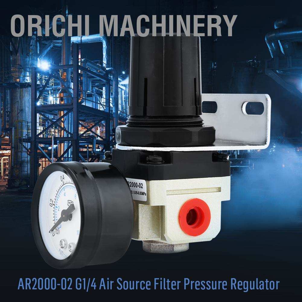 Orichi Machinery Ar2000-02 G1/4 เครื่องควบคุมความดันแก๊สพร้อมเครื่องวัด ...