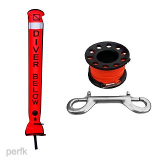 Scuba Diving SMB Surface Marker Buoy Signal Tube With Dive Reel Spool