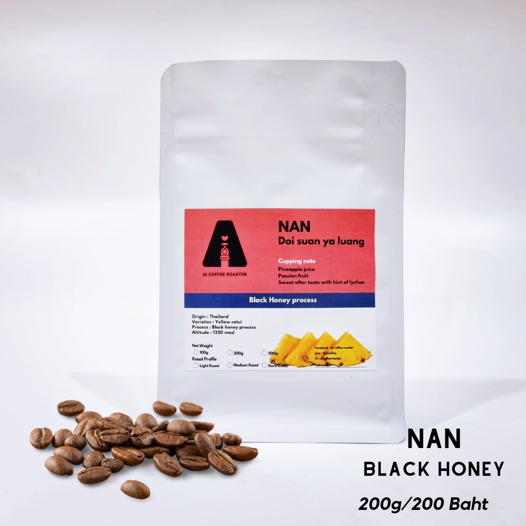 เมล็ดกาแฟน่าน Black Honey process ขนาด 200g Shopee Thailand