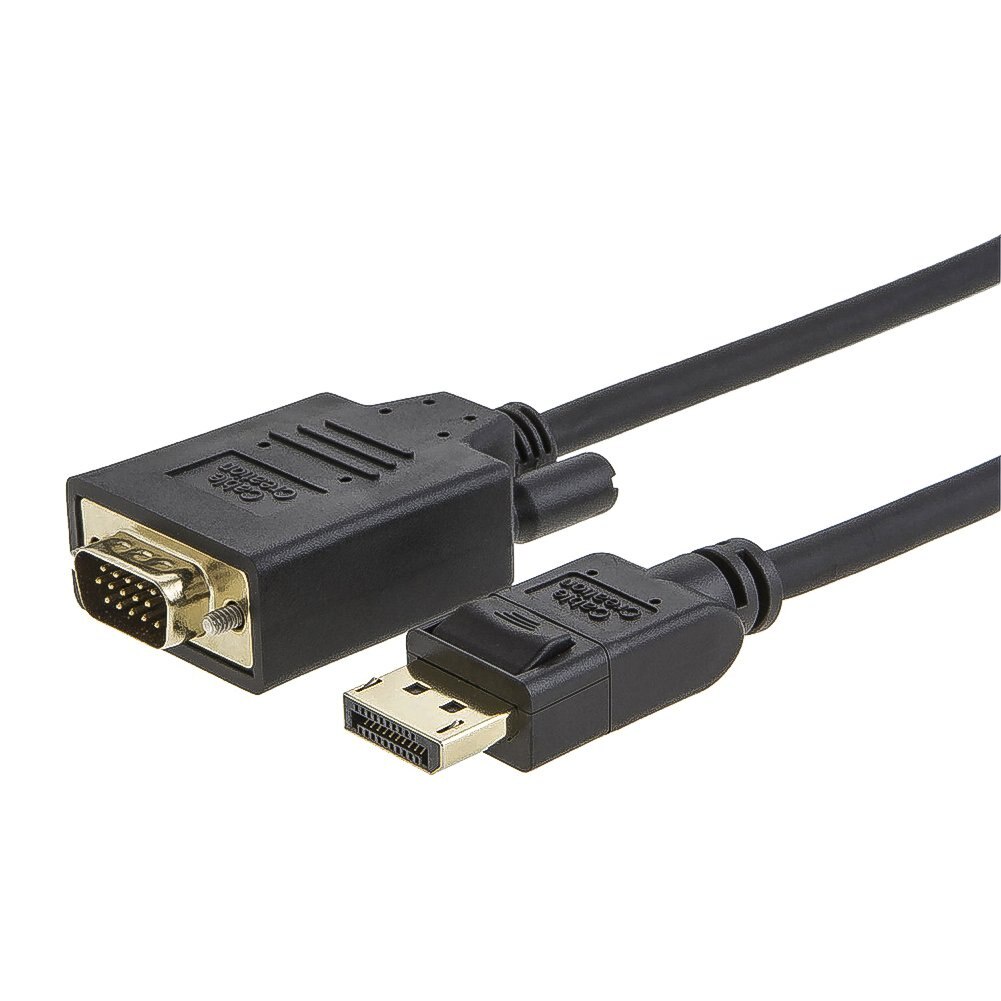 สาย DP เป็น VGA, Displayport เป็น Vga Cable Gold Plated Standard DP Male to VGA Male Cable สีดํา